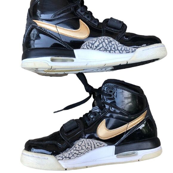 Rare 2018 Nike Air Jordan 1 Legacy 312 Black Gold Patent - Picture 15 of 16